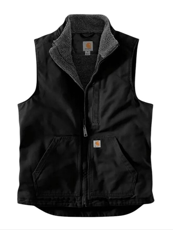Carhartt Other - Carhartt Washed Duck Sherpa Lined Mock Vest Black Mens 3XL TALL